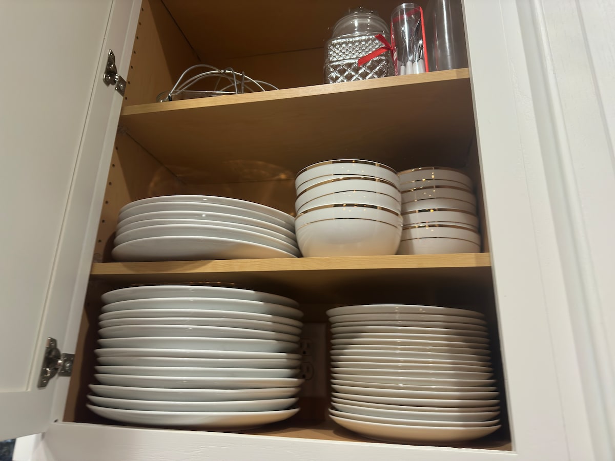 Fully stocked kitchen dishware at Parkton Place